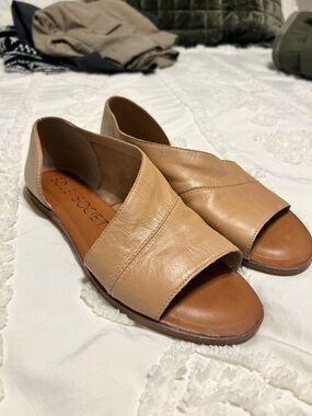 Sole Society Beige Open-Toe D'Orsay Sandals